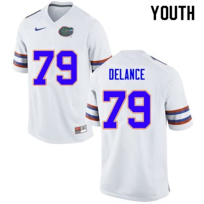 Youth Florida Gators #79 Jean DeLance NCAA Nike White Authentic Stitched College Football Jersey KKQ0362OS